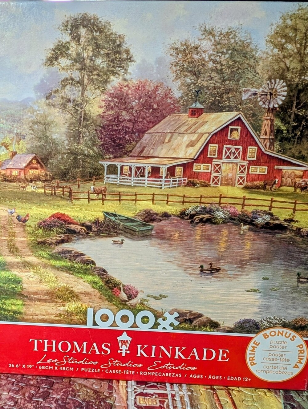 Thomas Kinkade 1000-Piece Red Barn Puzzle — Red Barn Scene